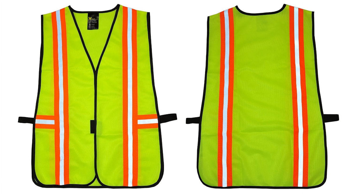 G & F Hi-Vis Safety Vest, Reflective Mesh Construction Work Vest, Neon Lime Green, Men & Women, One Size