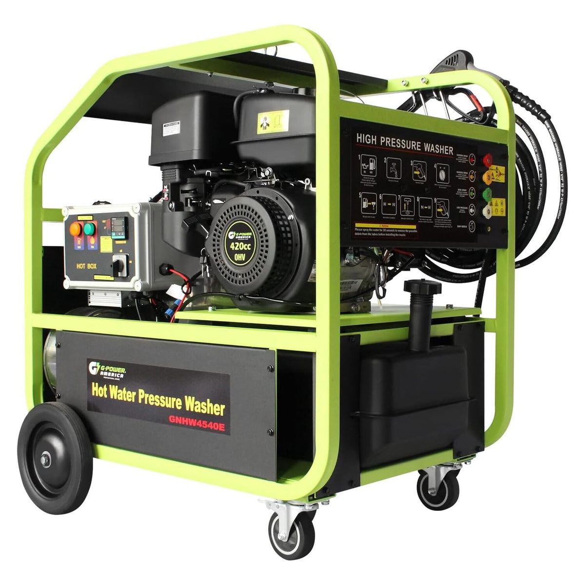 Green-Power America Brand Commercial Hot Water Pressure Washer GNHW4540E 4500PSI, 4GPM