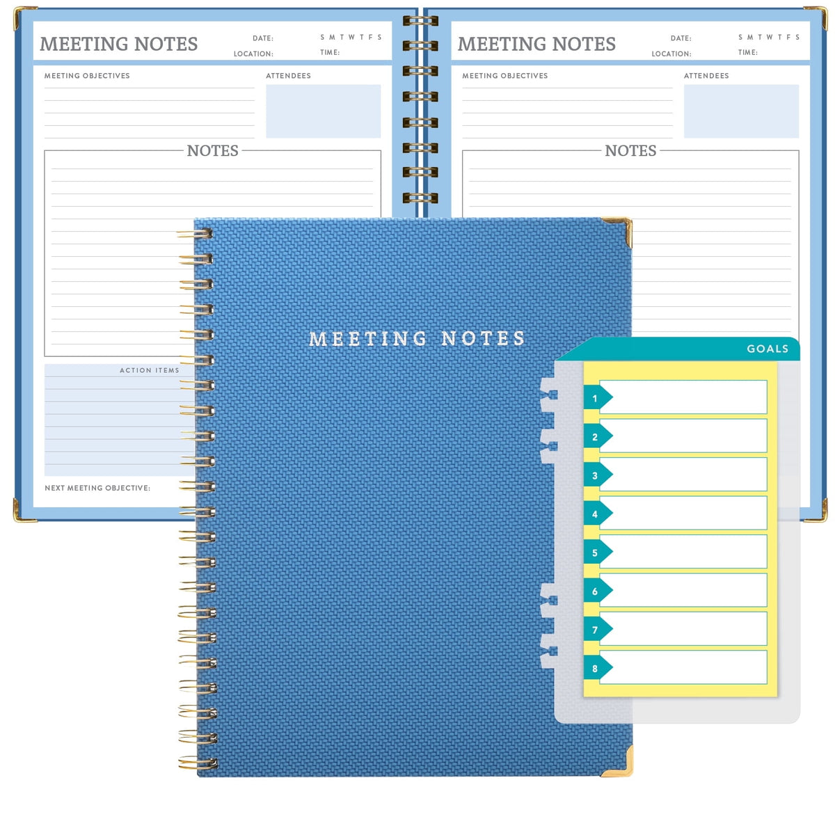 Global Printed Products Meeting Planner, Black (8.5" x 11")