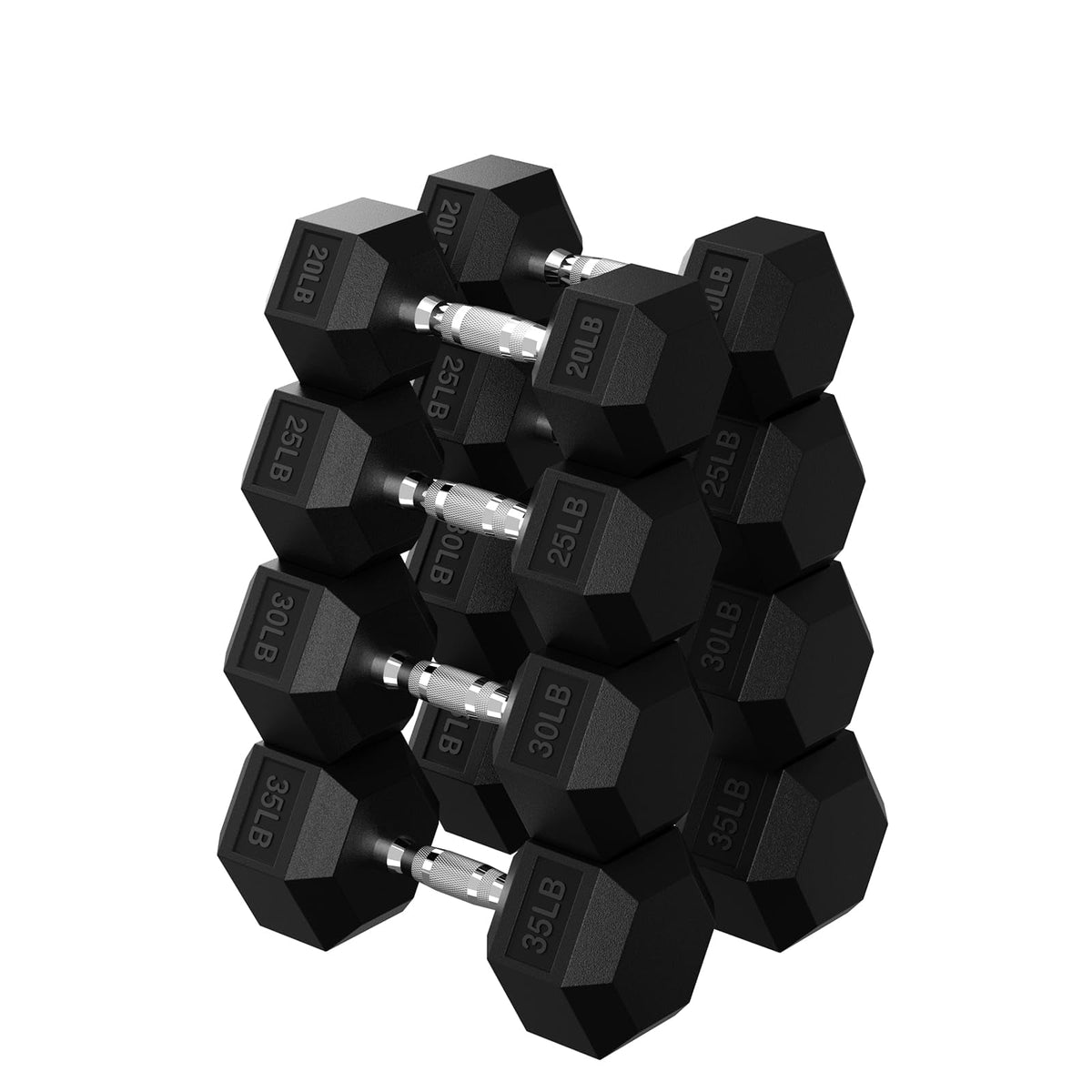 HANDBODE Hex Dumbbell Set A 255 lb, Space-Saving Design, Durable Rubber-Encased & Ergonomic Hand Weights for Home Gym, Strength Training and Fitness