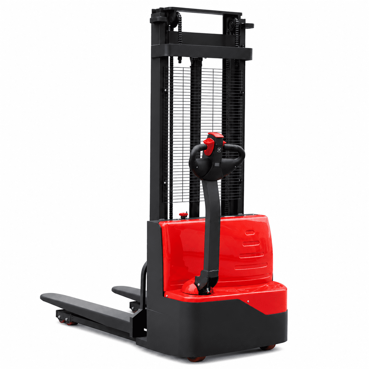 HPDMC Full Electric Pallet Stacker 3300 lbs, Electric Walkie Stacker with 24V/85Ah Battery, 45" Forks, 118" Fork Lift Height, Built-in Charger and Smart Handle for Warehouse