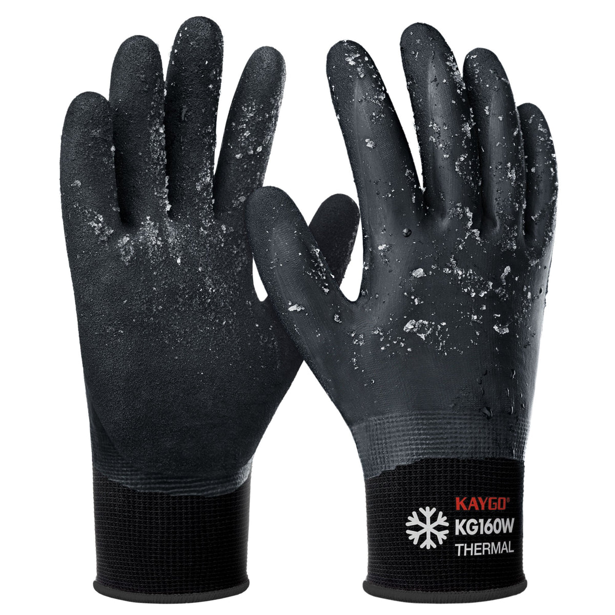 KAYGO Waterproof Work Gloves for Men and Women, Rubber Coated Non-slip Working Gloves for Garden, Outdoor Construction, KG150, Blue, L