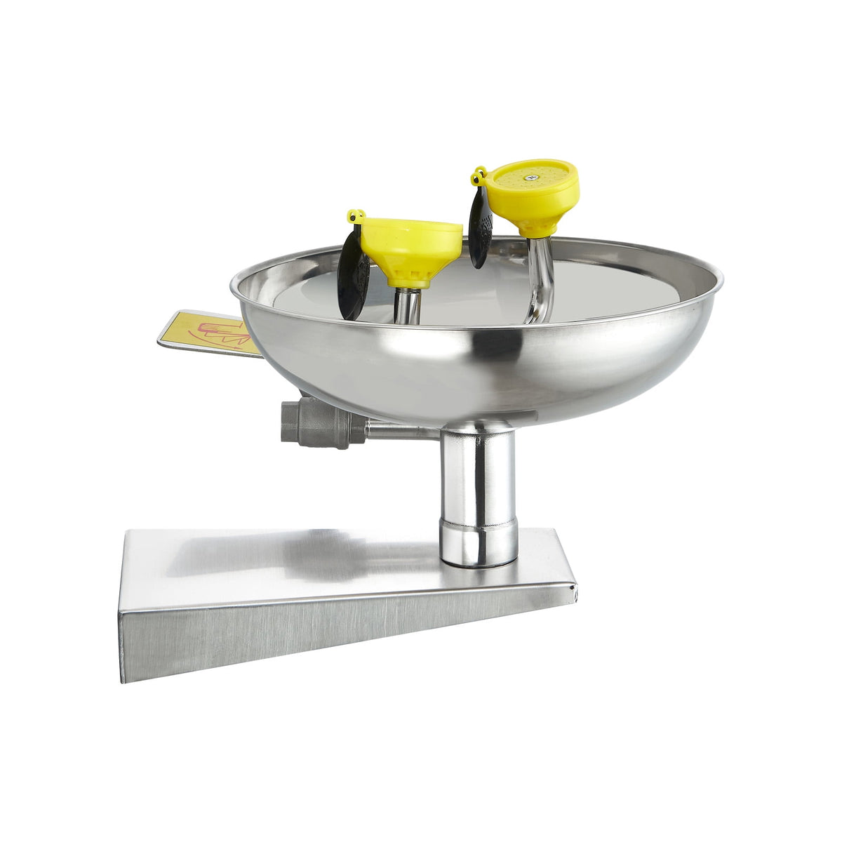KFFKFF Emergency Eye Wash Station, Stainless Steel Wall-Mounted Eyewash Unit, First Aid Eye Wash Sink 16.14 x 12.99 x 9.45 Inches, Suitable for Laboratories, Factories, Schools, Construction Sites
