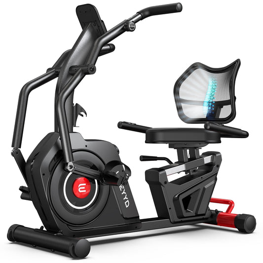 LFEYYD Light Commercial Recumbent Exercise Bikes for Seniors Magnetic Cross Trainer & Elliptical Machine with Arm Exerciser, Smart Bluetooth 400 lbs