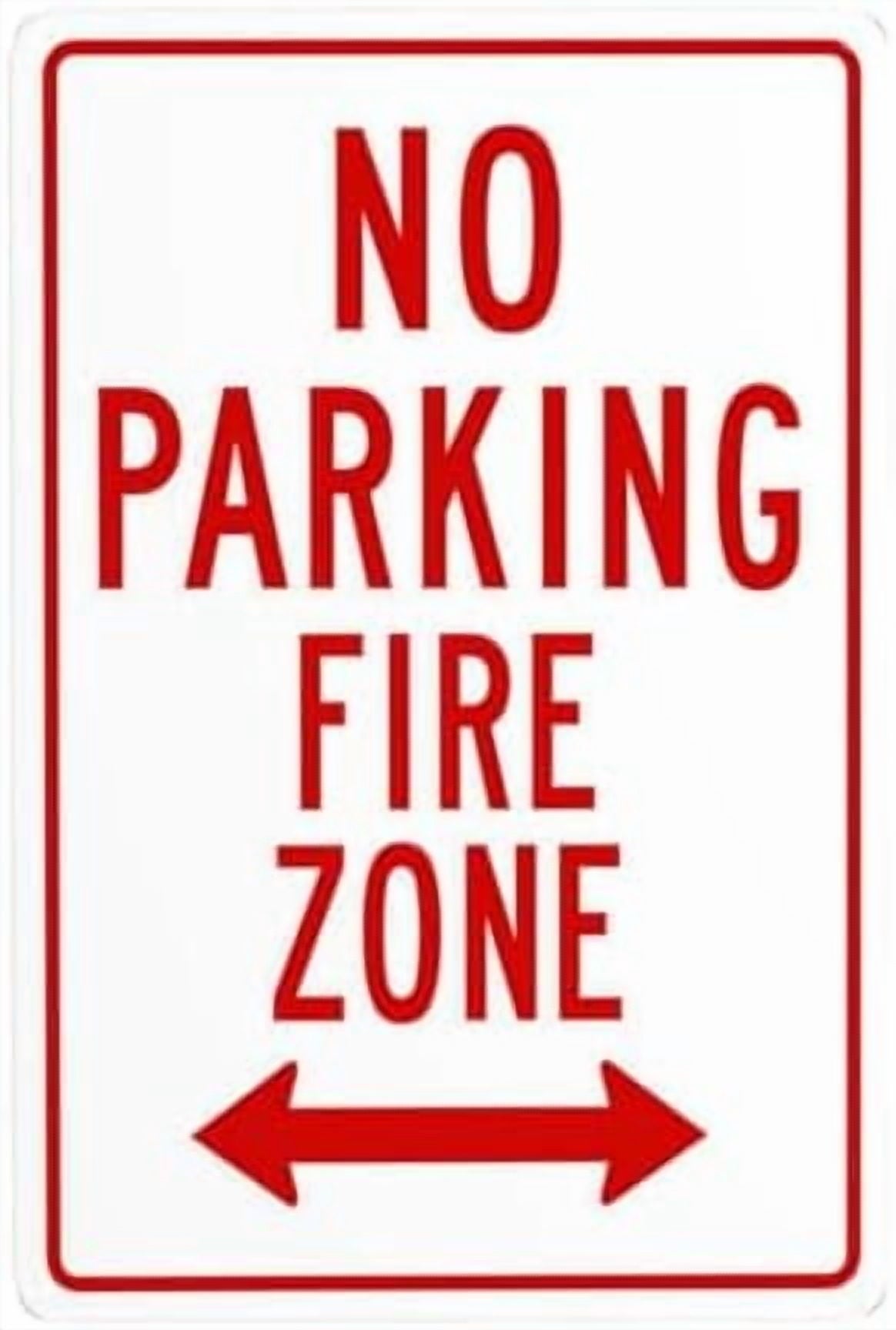 No Parking Fire Lane Authorized Personnel Only Metal Warning Signs, Cautions Tin Sign, Posted Signs for Street Business Wall Decor 8 x 12 Inch