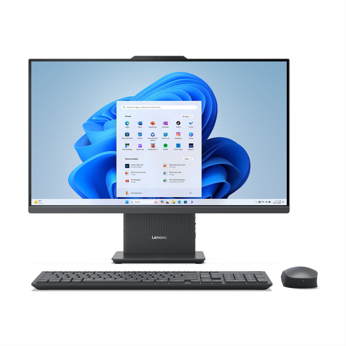 Lenovo IdeaCentre 27" FHD Non-Touch All-In-One Windows Desktop Core i5-13420H, 16GB, 512GB, Luna Grey F0HM00HCUS