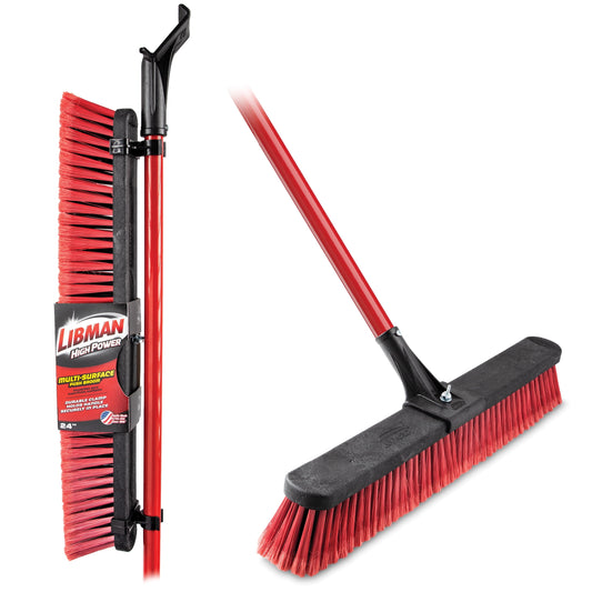 Libman High Power 24" Multi-Surface Push Broom with Steel Handle
