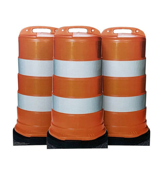 Lifesize Construction Barrels (Set of Three) Cardboard Cutout Standup