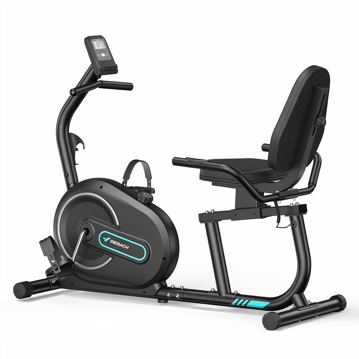 MERACH Exercise Bike, Recumbent Indoor Cycling Bicycle for Home with Smart Bluetooth and Exclusive App Connectivity, LCD, Heart Rate Handle