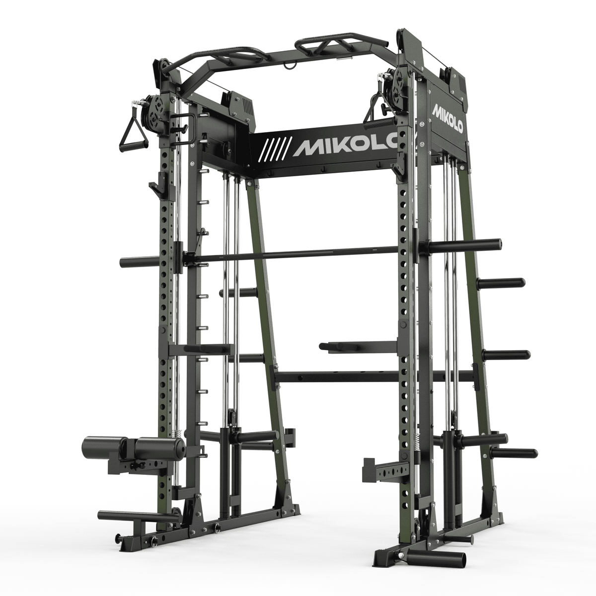 Mikolo M11 Smith Machine Home Gym, 2200LBS Power Rack with Functional Trainer, Cable Crossover, LAT Pulldown, Low Row, Landmine and Plate Storage for Full Body Strength Training