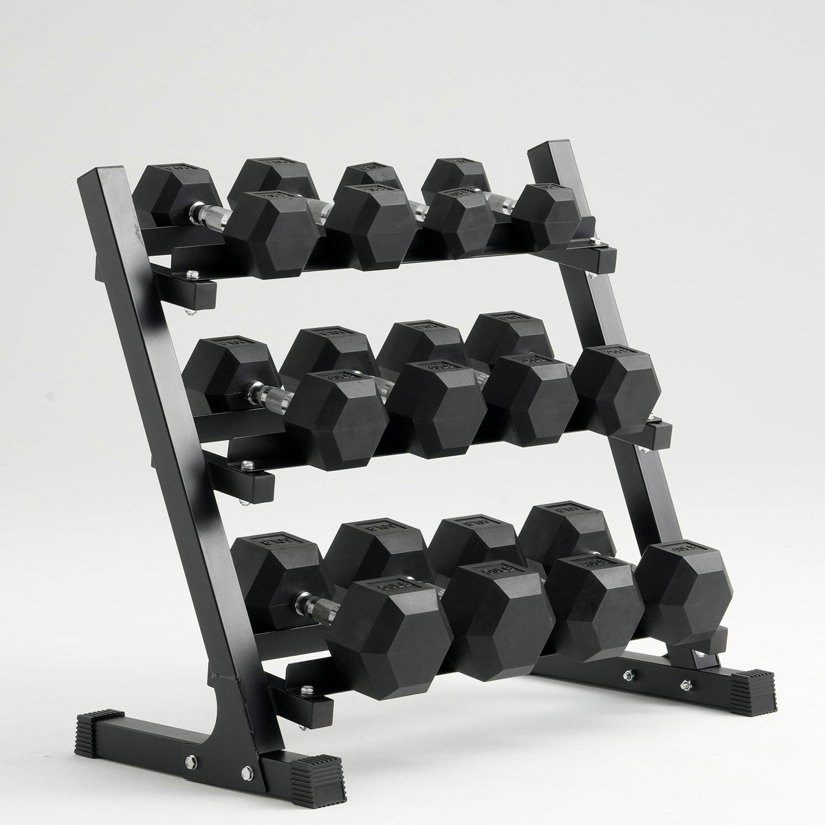 Mikolo Rubber Hex Dumbbell Set with Racks, Option in 450lbs, Strength Training Weight Set Home Gym