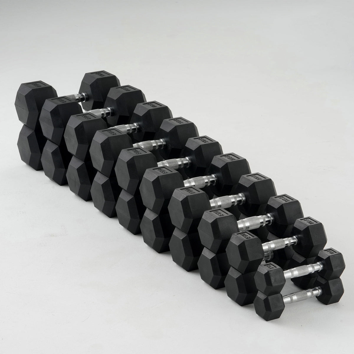 Mikolo Rubber Hex Dumbbell Set with Racks, Option in 450lbs, Strength Training Weight Set Home Gym