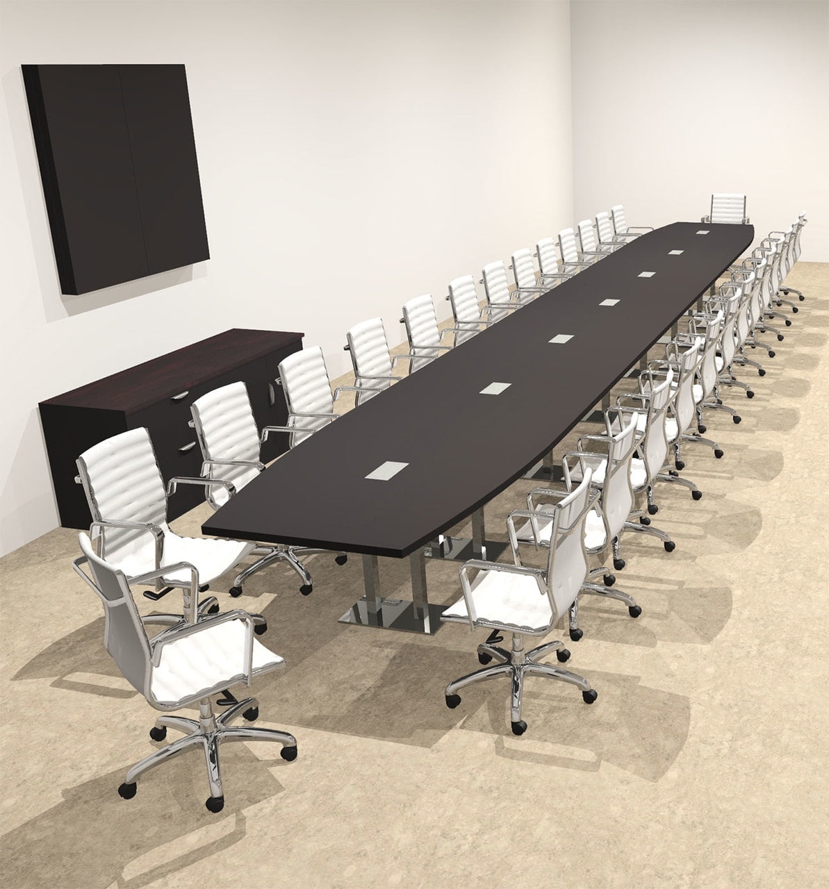 Modern Boat Shaped Steel Leg 30' Feet Conference Table, #OF-CON-CM101