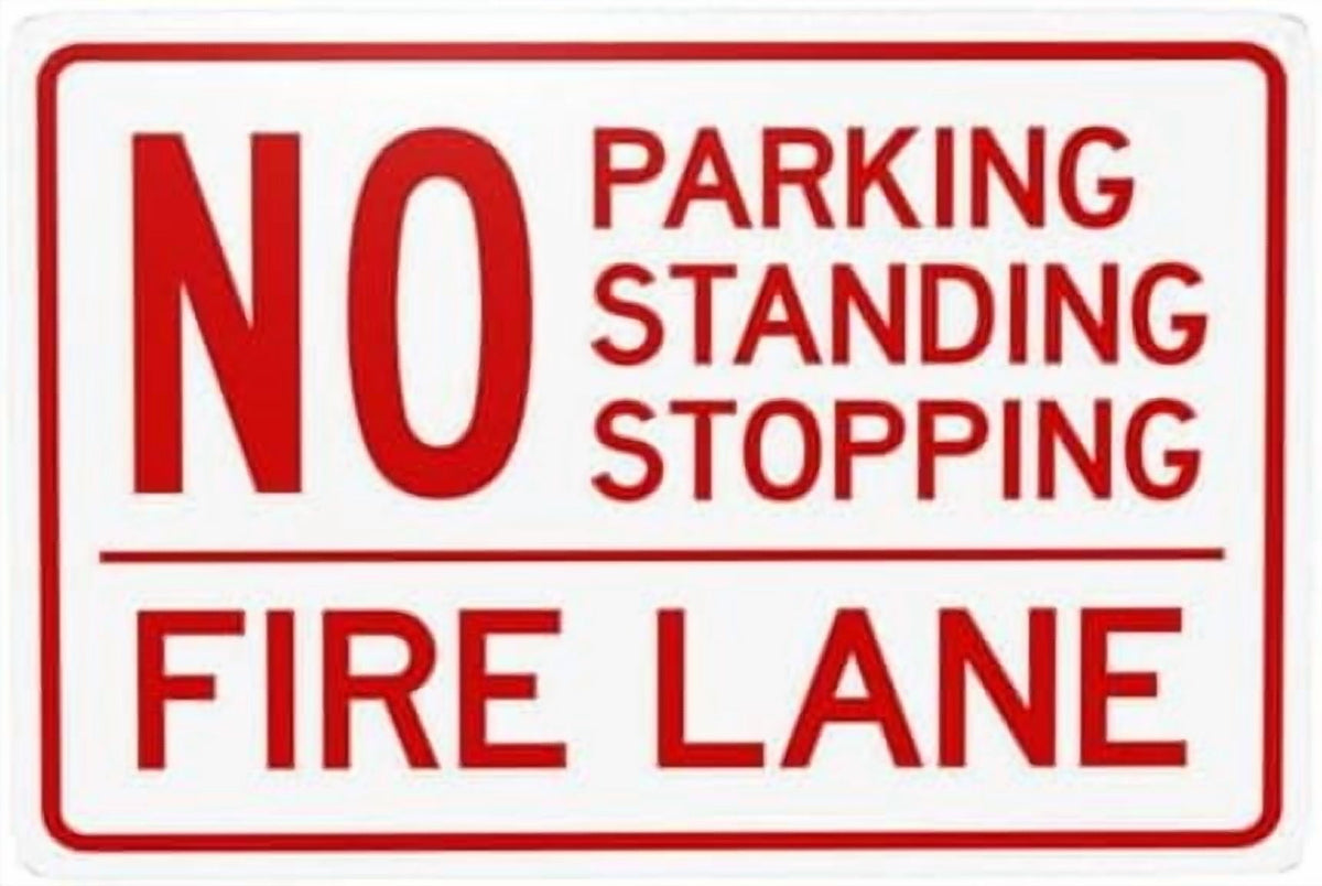 No Parking Fire Lane Authorized Personnel Only Metal Warning Signs, Cautions Tin Sign, Posted Signs for Street Business Wall Decor 8 x 12 Inch