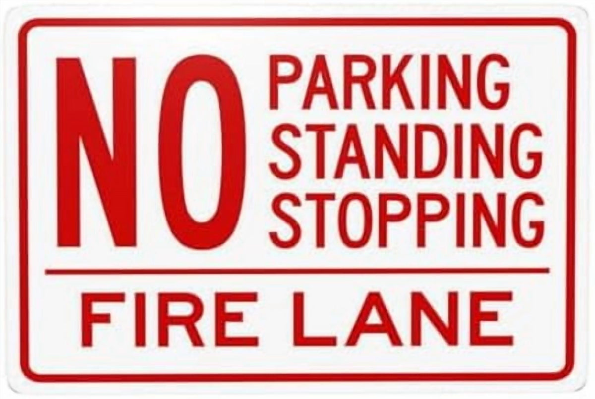 No Parking Fire Lane Authorized Personnel Only Metal Warning Signs, Cautions Tin Sign, Posted Signs for Street Business Wall Decor 8 x 12 Inch
