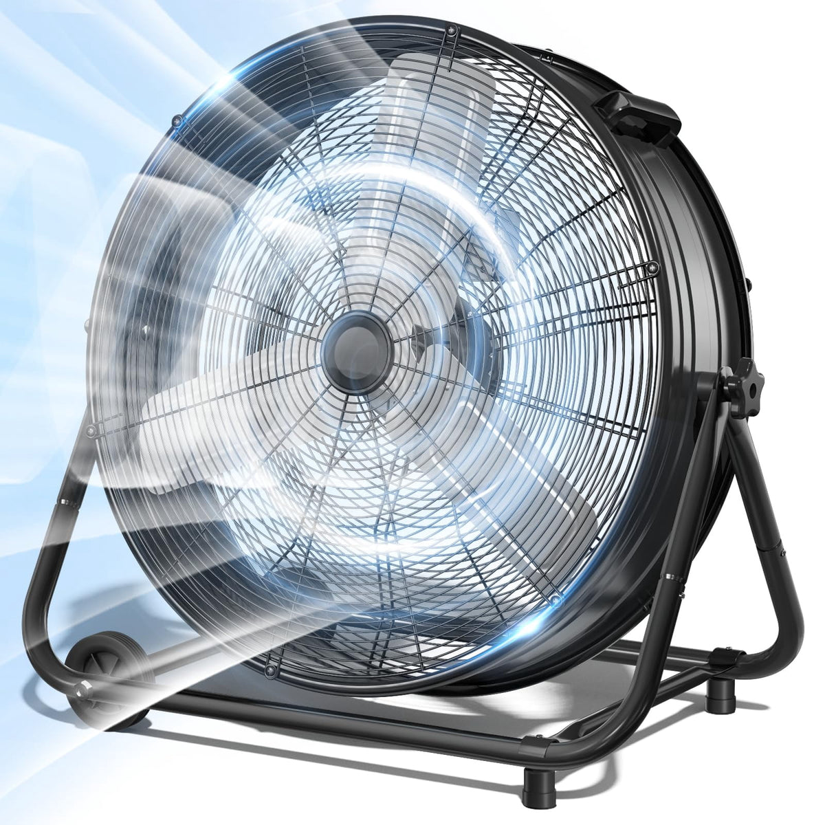 Nordic Hygge 30 in. 14000 CFM Heavy Duty 3-Speed Industrial Drum Fan with 360-Degree Tilt in Black