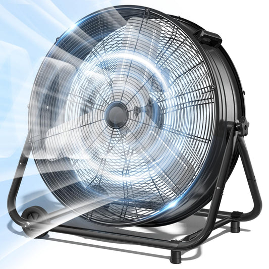 Nordic Hygge 30 in. 14000 CFM Heavy Duty 3-Speed Industrial Drum Fan with 360-Degree Tilt in Black