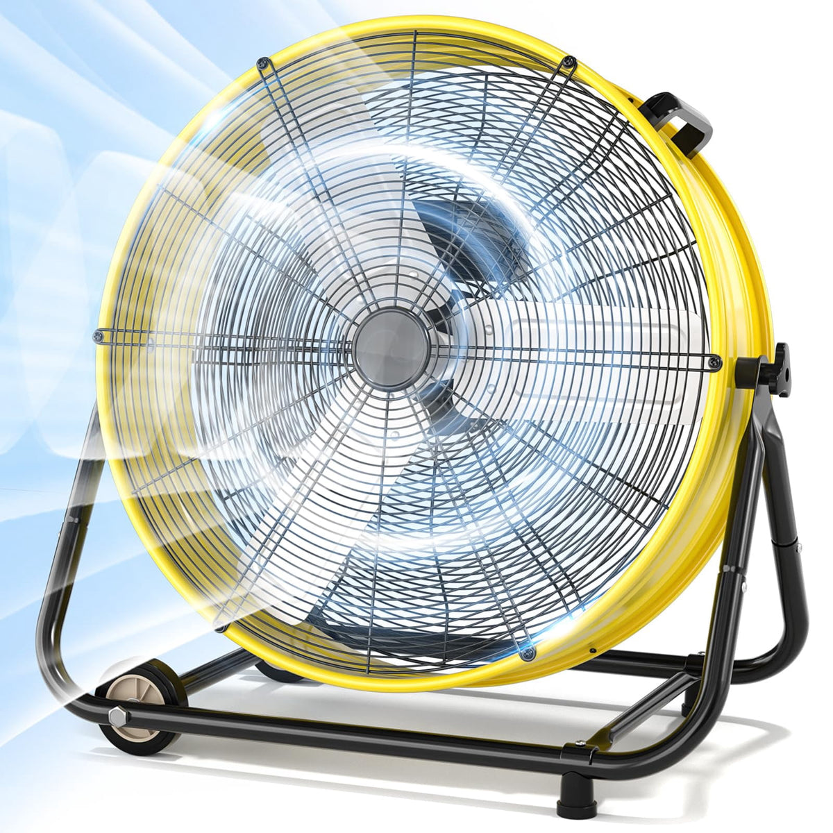 Nordic Hygge 30 in. 14000 CFM Heavy Duty 3-Speed Industrial Drum Fan with 360-Degree Tilt in Black