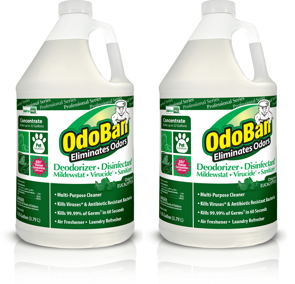 OdoBan Professional Disinfectant Cleaner and Odor Eliminator Concentrate, 2 Gallons, Original Eucalyptus Scent
