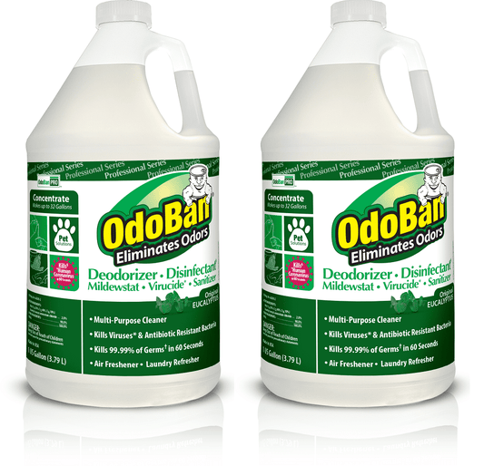 OdoBan Professional Disinfectant Cleaner and Odor Eliminator Concentrate, 2 Gallons, Original Eucalyptus Scent