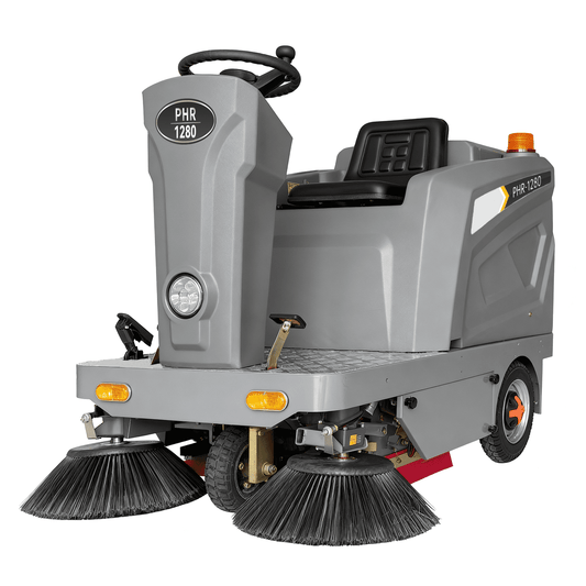 POHIR 50.4" Ride-On Industrial Floor Sweeper, 92,600 Sq Ft/H, 26.5 gal Hopper, 800W Brushless Motor, Commercial Cleaning Machine for Warehouse Factory Parking Lot