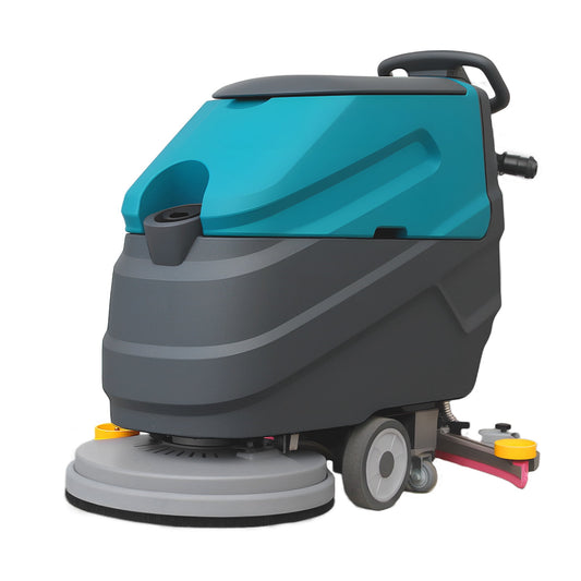 POHIR Walk-Behind Floor Scrubber, 22"Cleaning Width, 31.5" Suction Width, 18.5 gal Solution Tank, 15.9 gal Recovery Tank, 32000 Sq Ft/H, Commercial & Industrial, Full Parts Kit
