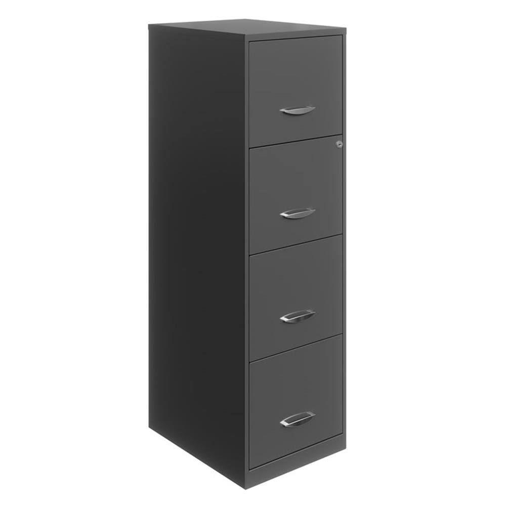 Pemberly Row 4 Drawer 26.5" Deep Letter File Cabinet in Light Gray, Fully Assembled