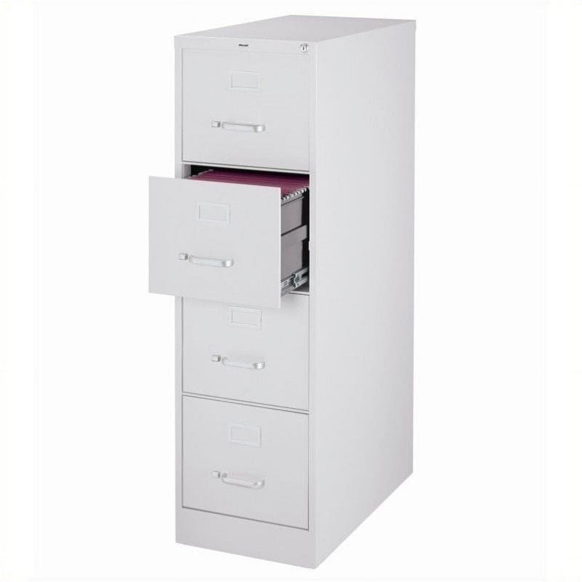 Pemberly Row 4 Drawer Steel 25" Deep Letter File Cabinet in Black