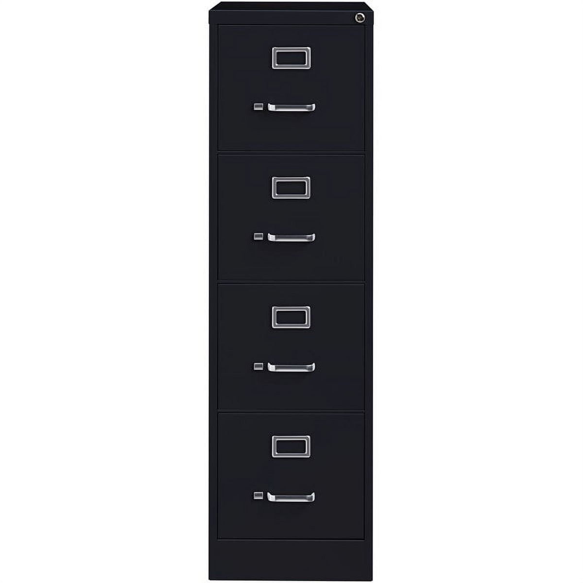 Pemberly Row 4 Drawer Steel 25" Deep Letter File Cabinet in Black