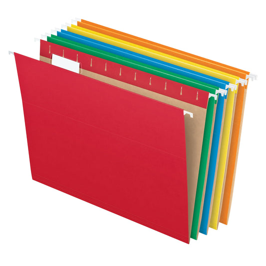 Pendaflex Colored Tabbed Filing Hanging Folders, Letter Size, 25 Per Box