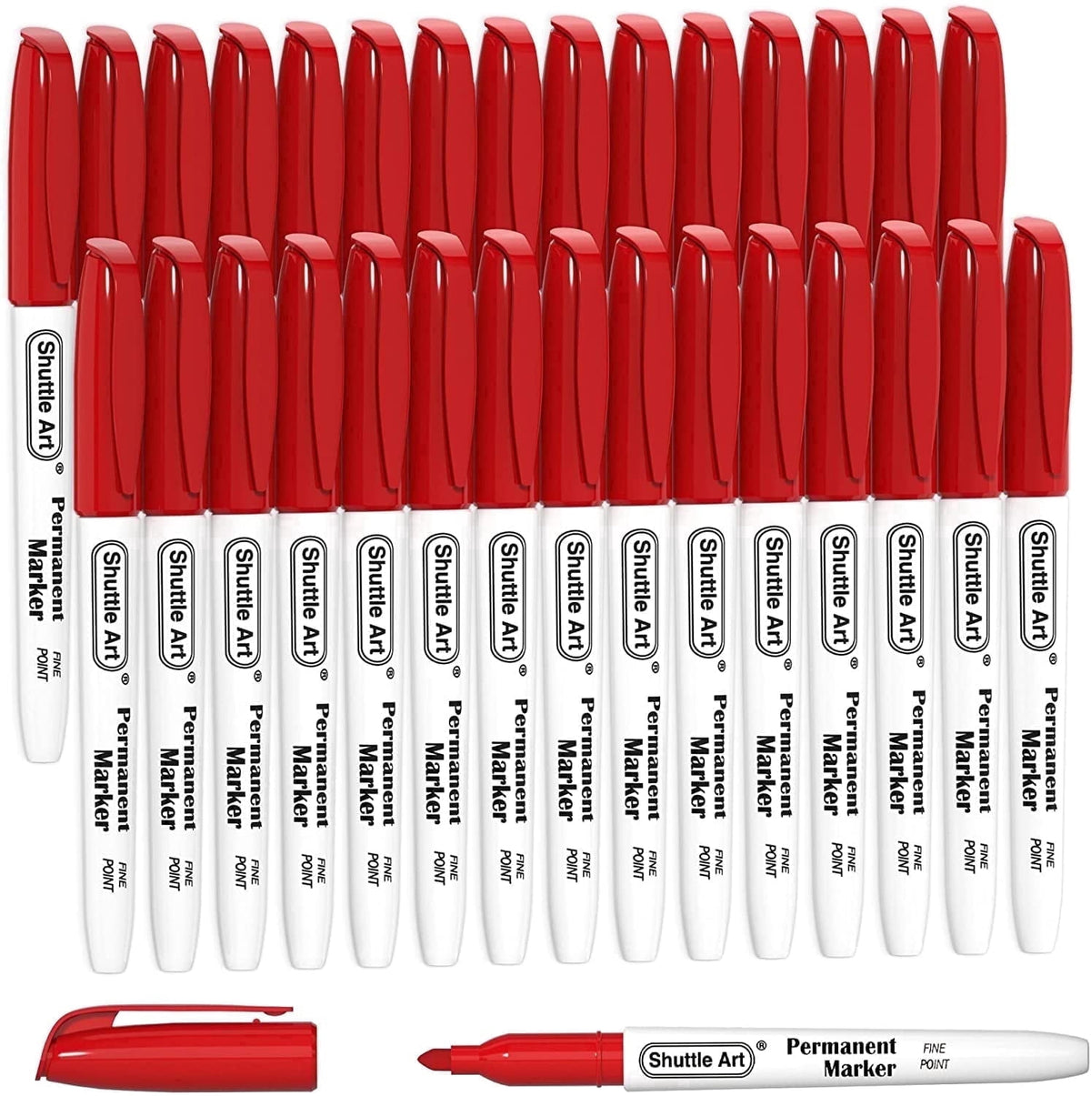Permanent Markers,Shuttle Art 30 Pack Blue Permanent Marker set,Fine Point, Works on Plastic,Wood,Stone,Metal and Glass for Doodling, Marking