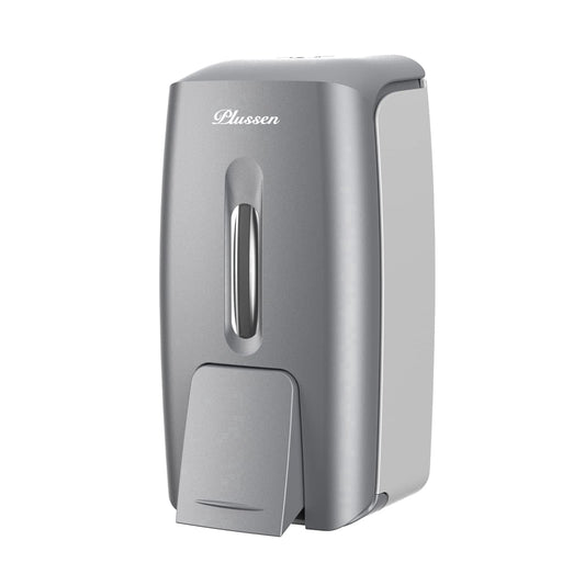 Plussen Manual Wall-Mounted 27oz Commercial Soap & Lotion Dispenser, Silver
