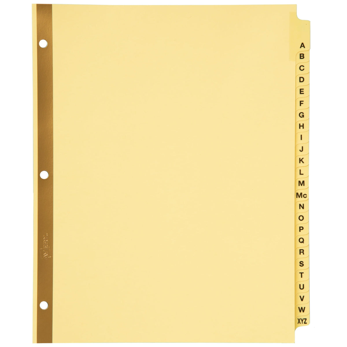 Avery® Laminated Preprinted Dividers, A-Z Tabs, 8 1/2" x 11", Set Of 25