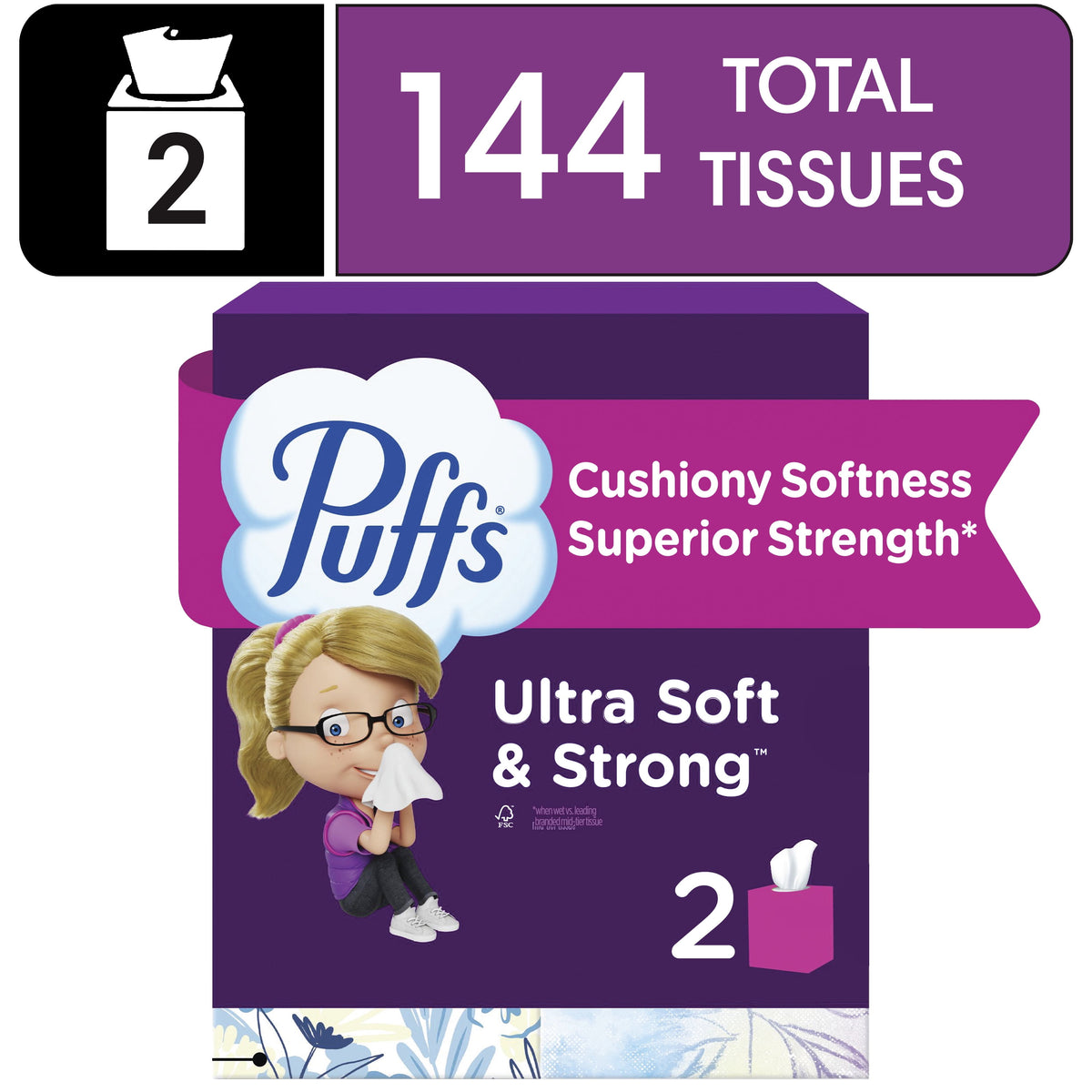 Puffs Ultra Soft Facial Tissues, 4 Count