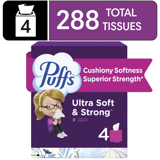 Puffs Ultra Soft Facial Tissues, 4 Count