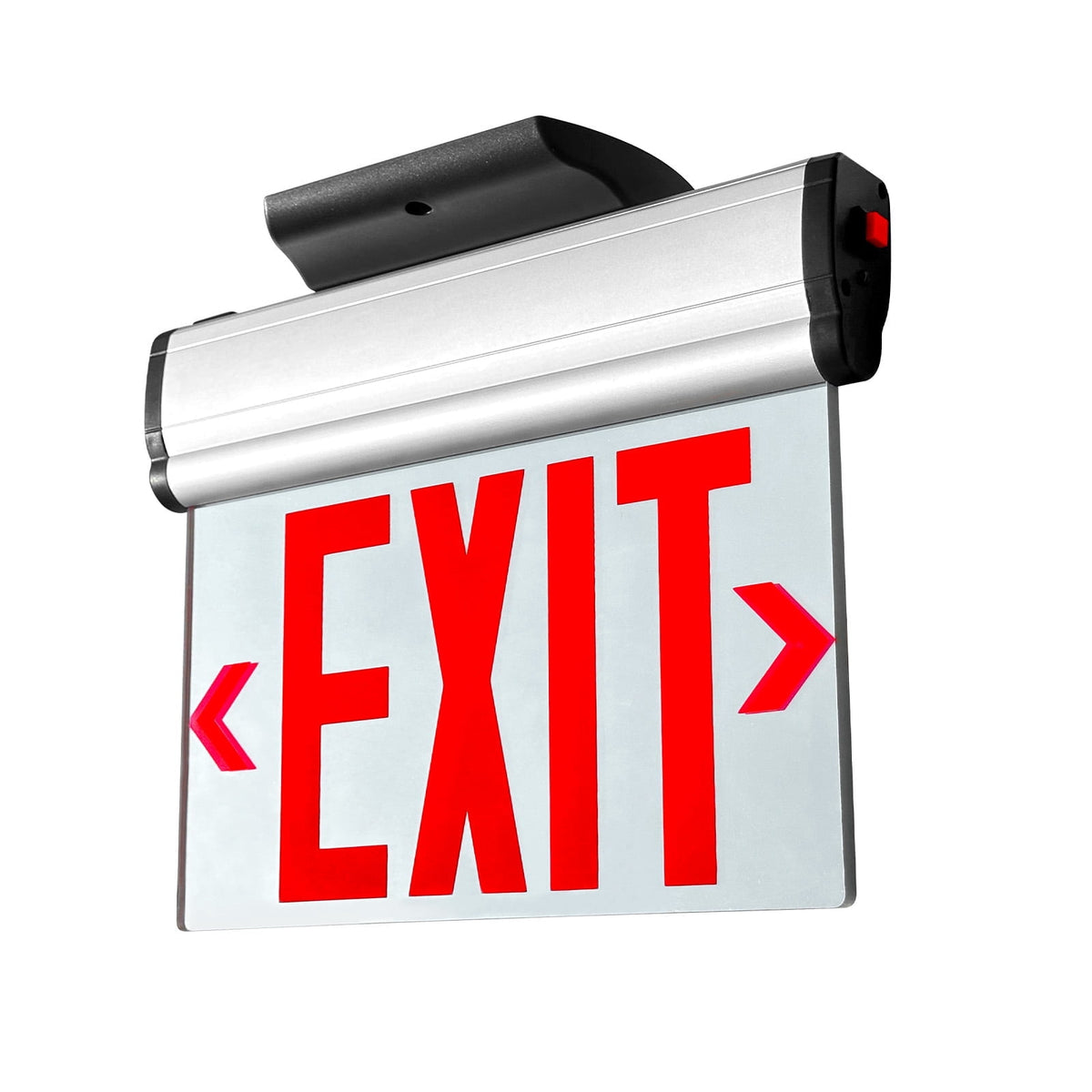 MW Lighting Green Hardwired LED Fire Exit Sign, Double Sided Aluminum & Acrylic Panel, UL Damp Rated, Top/Side/Wall Mount Canopy, Indoor Outdoor Commercial Dead End Entry Light