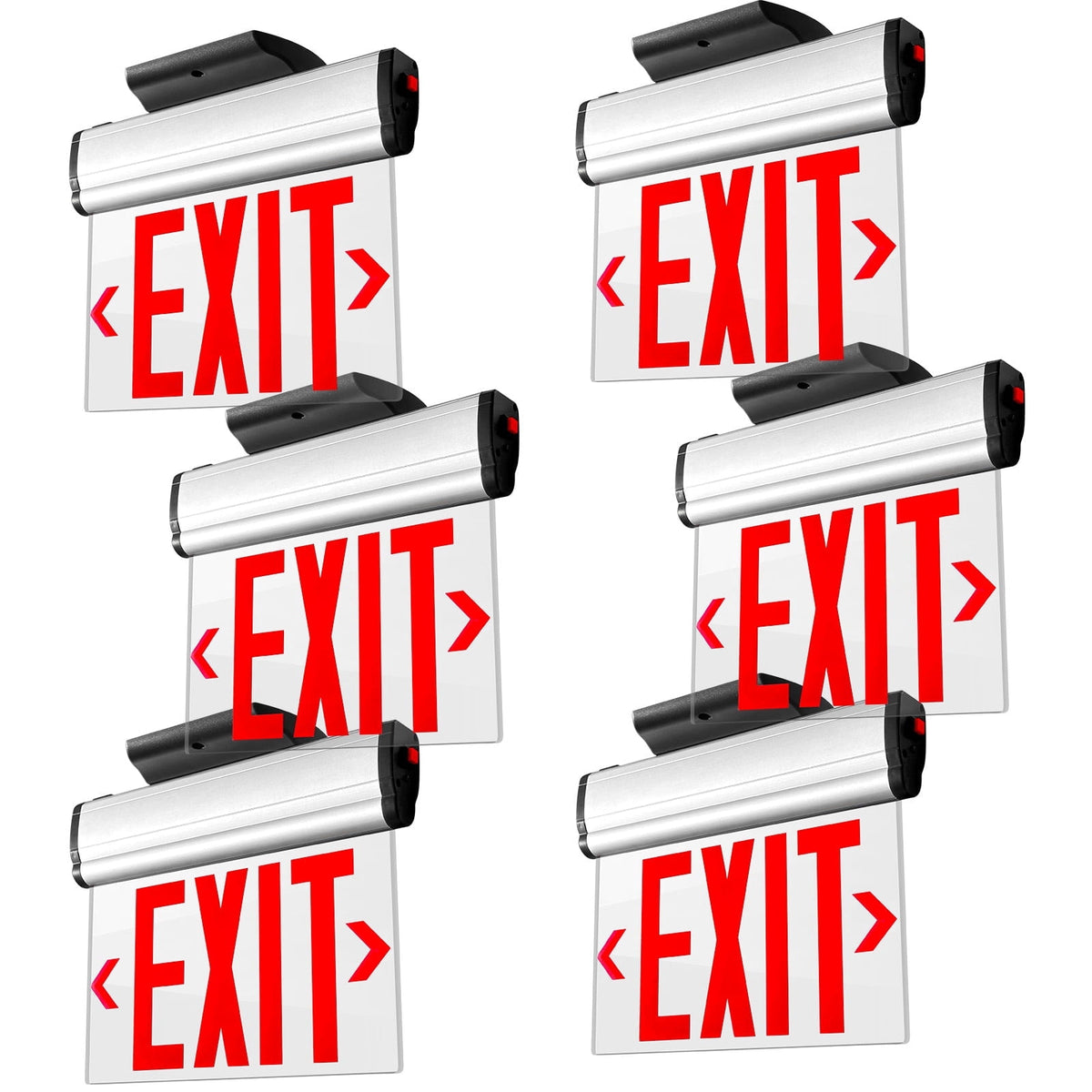 MW Lighting Green Hardwired LED Fire Exit Sign, Double Sided Aluminum & Acrylic Panel, UL Damp Rated, Top/Side/Wall Mount Canopy, Indoor Outdoor Commercial Dead End Entry Light