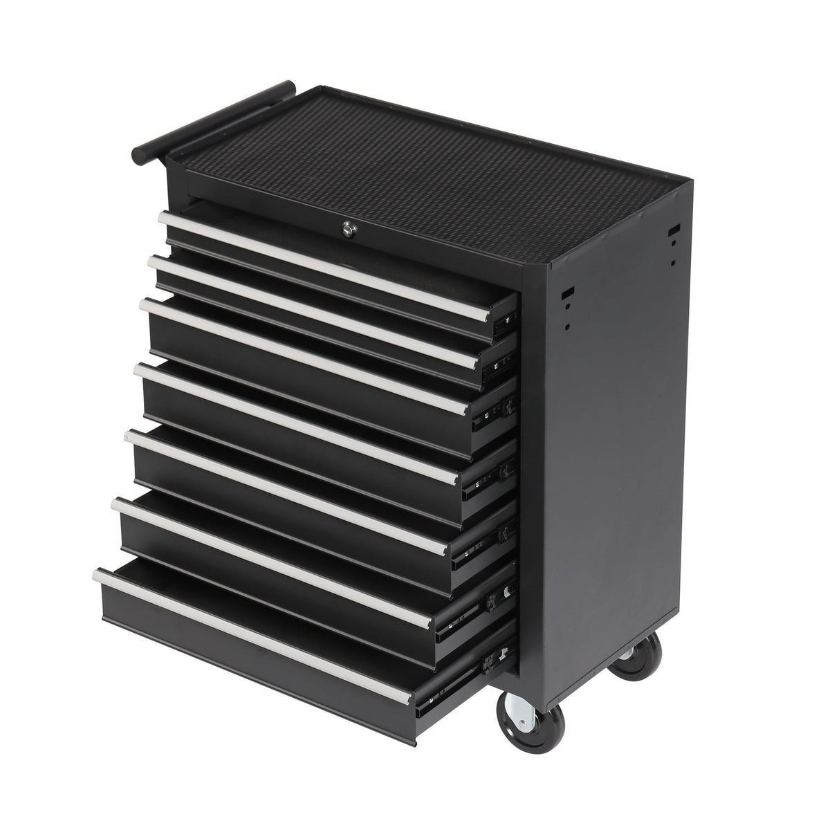 Rolling Tool Chest with 7-Drawer Tool Box with Wheels Multifunctional Tool Cart Storage Cabinet for Garage Black