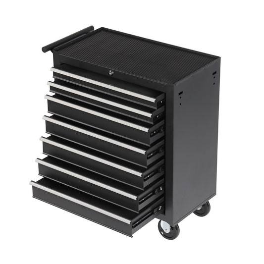 Rolling Tool Chest with 7-Drawer Tool Box with Wheels Multifunctional Tool Cart Storage Cabinet for Garage Black