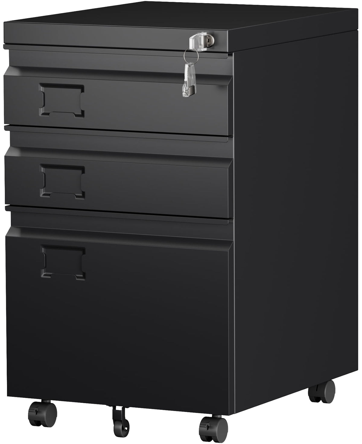 SUPEER 56"H 4 Drawer File Cabinets with Wheels, Metal Vertical File Storage Cabinet for Office Home, A4 Letter /Legal Size, , Assembly Required (Black）