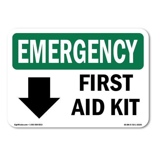SignMission OS-EM-A-1824-V-10497 18 x 24 in. OSHA Emergency Sign - First Aid Station with Symbol