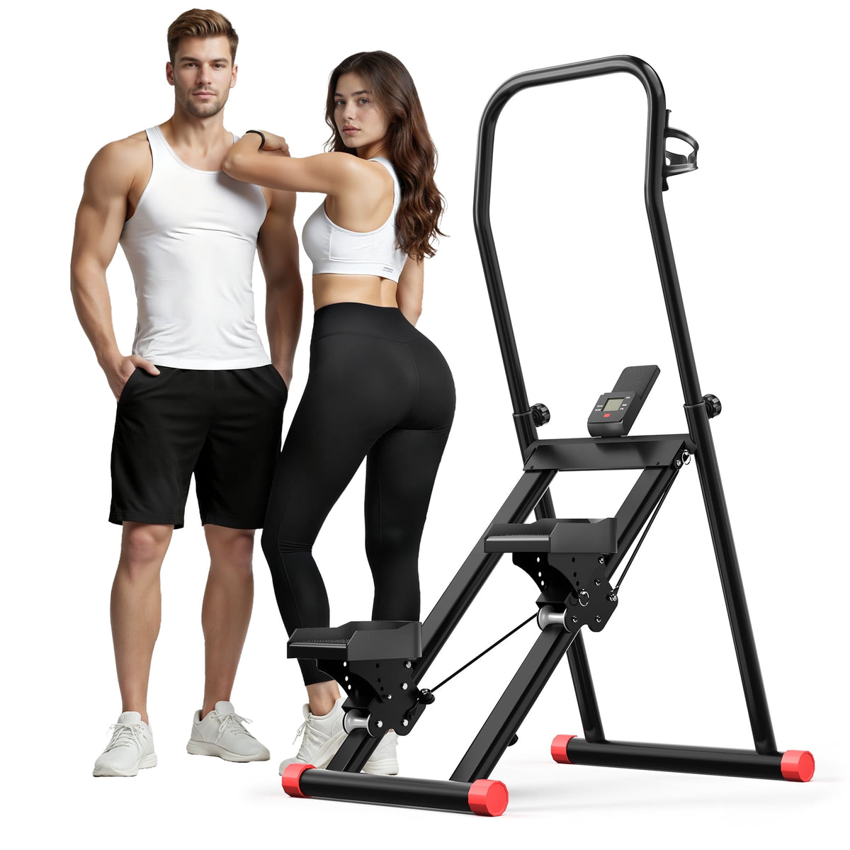 Stair Stepper Machine, 550Lbs Commercial Grade Stair Climber for Home with 15 Resistance Level and LED Screen, Stepmill Exercise Machine for Full Body Workouts, 24-164 Steps/Min