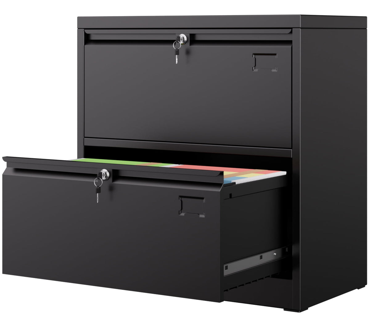 SUPEER 56"H 4 Drawer File Cabinets with Wheels, Metal Vertical File Storage Cabinet for Office Home, A4 Letter /Legal Size, , Assembly Required (Black）