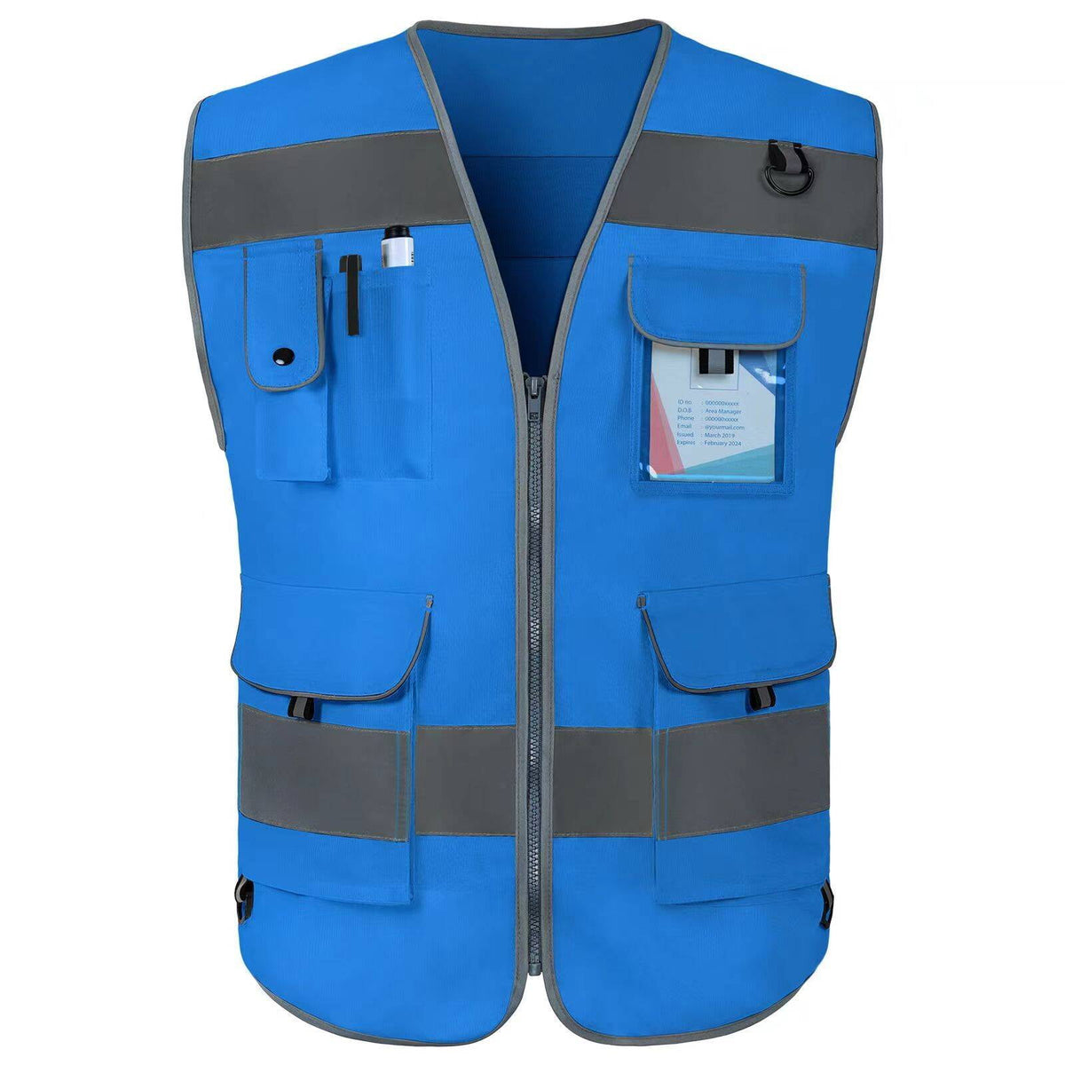 TCCFCCT Reflective Vest 9 Pockets High Visibility Safety Vest for Men Women, Hi Vis Construction Work Vest with Reinforced Sewing, Durable to Use, Meets ANSI/ISEA Standards, (Purple, XX-Large)