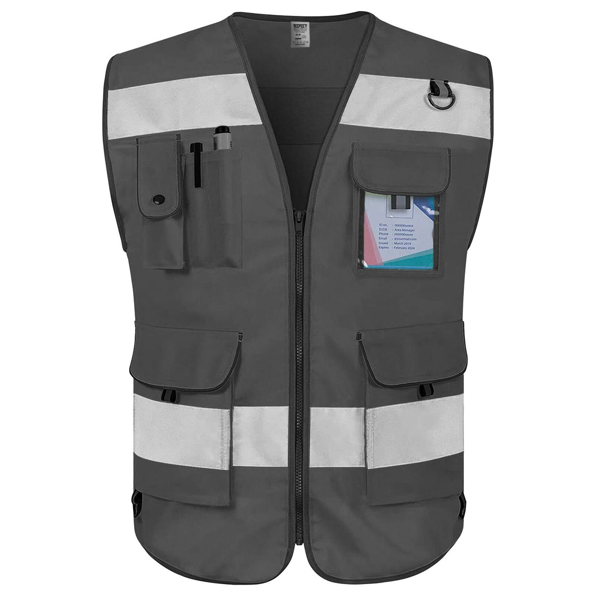 TCCFCCT Reflective Vest 9 Pockets High Visibility Safety Vest for Men Women, Hi Vis Construction Work Vest with Reinforced Sewing, Durable to Use, Meets ANSI/ISEA Standards, (Purple, XX-Large)