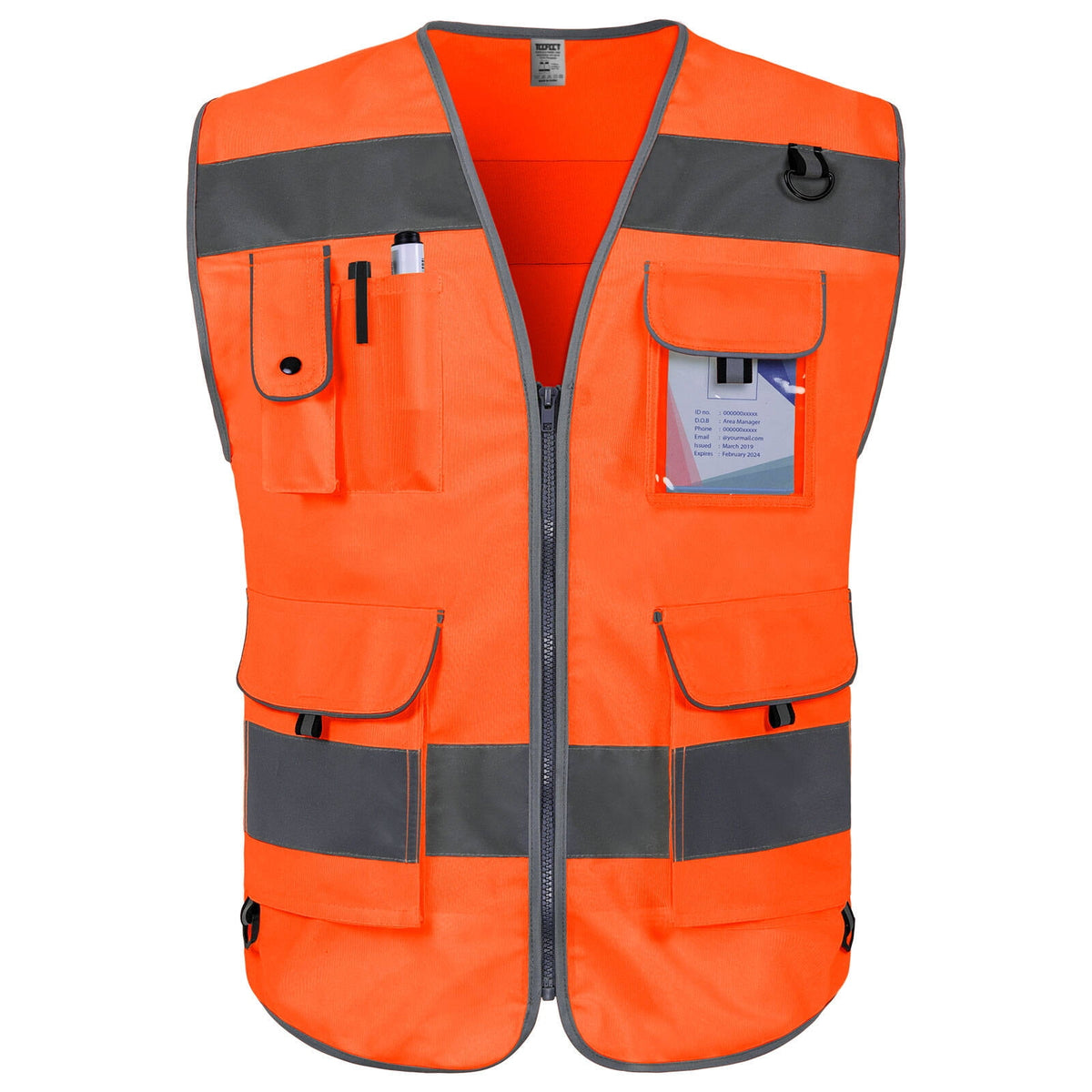 TCCFCCT Reflective Vest 9 Pockets High Visibility Safety Vest for Men Women, Hi Vis Construction Work Vest with Reinforced Sewing, Durable to Use, Meets ANSI/ISEA Standards, (Purple, XX-Large)