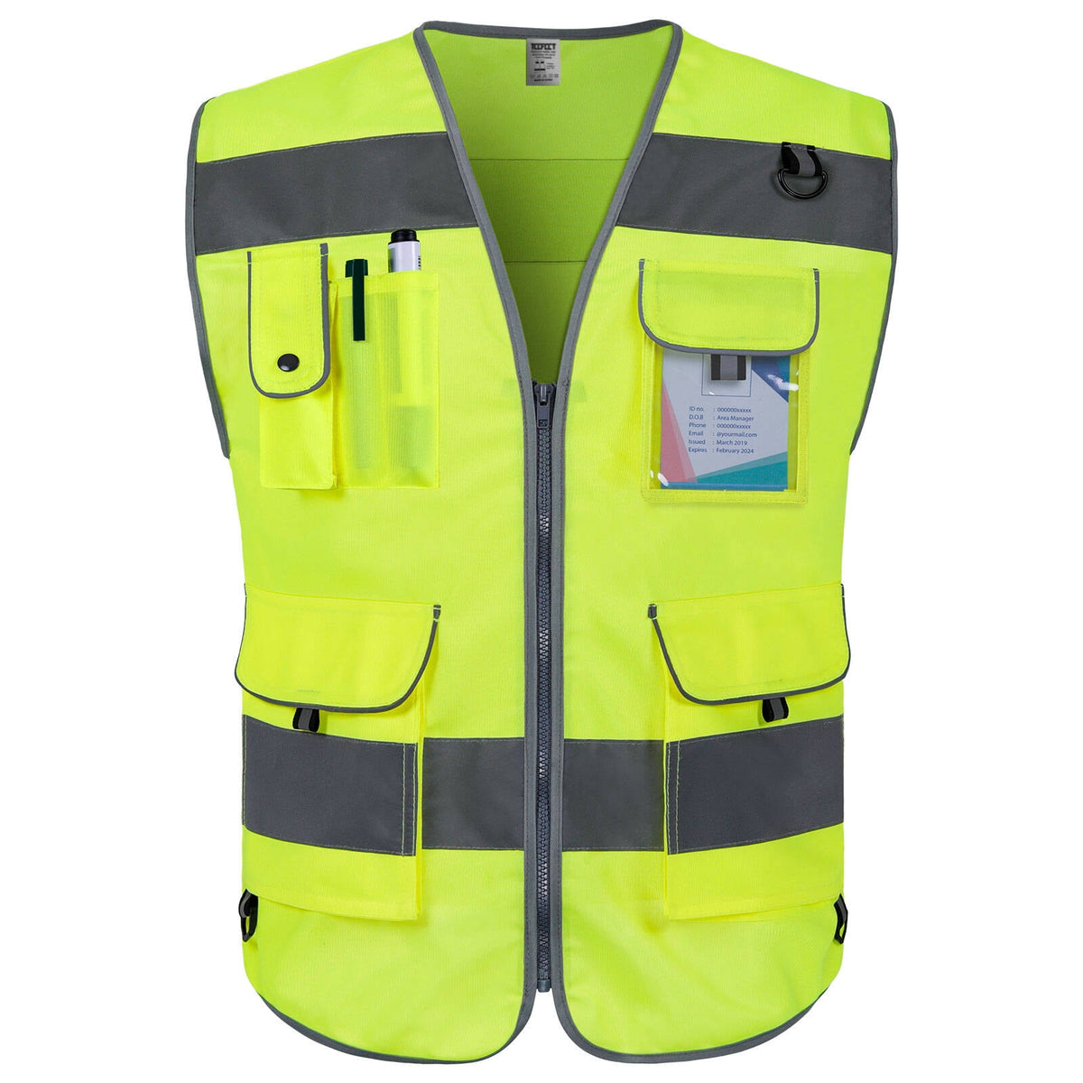 TCCFCCT Reflective Vest 9 Pockets High Visibility Safety Vest for Men Women, Hi Vis Construction Work Vest with Reinforced Sewing, Durable to Use, Meets ANSI/ISEA Standards, (Purple, XX-Large)