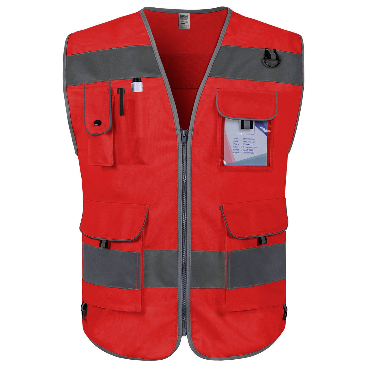 TCCFCCT Reflective Vest 9 Pockets High Visibility Safety Vest for Men Women, Hi Vis Construction Work Vest with Reinforced Sewing, Durable to Use, Meets ANSI/ISEA Standards, (Purple, XX-Large)