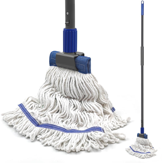 TidyBliss Commercial Mop Heavy Duty with 57.5 inches Long Handle (Blue)