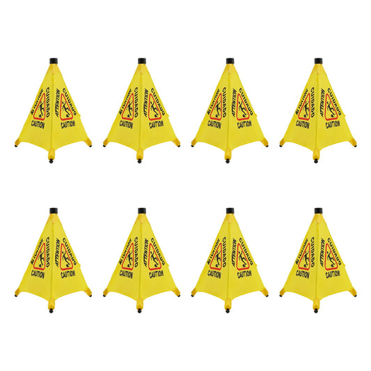 ToppiJoy 8 Pcs Wet Floor Sign with Storage Tube, 20 Inch Safety Signs, for Commercial Stores Grocery Restroom Office